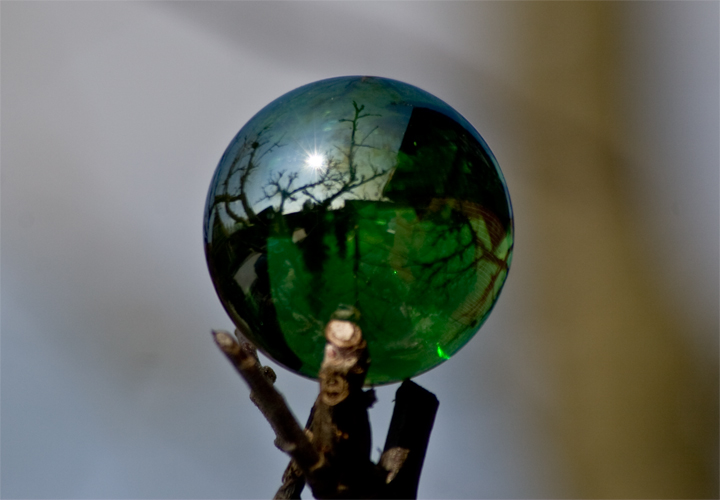 Green glass ball
